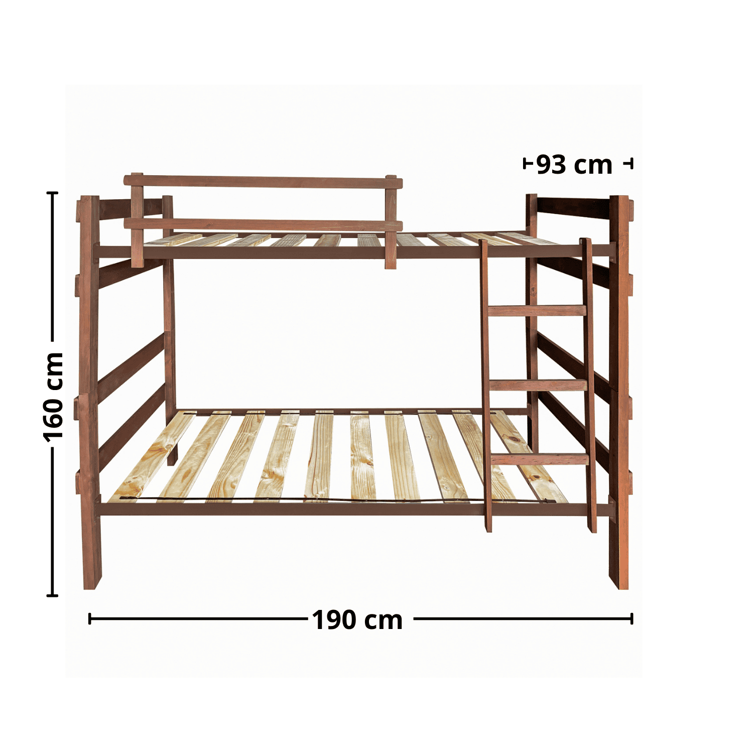 Camarote de Madera Desmontable Newen Chocolate 1 Plaza + 2 Colchones Dormitorio-5