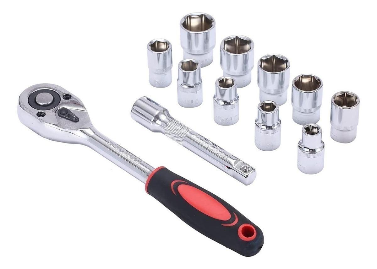 Set de Llave Chicharra 1/2" con 10 Dados de Cromo Vanadio-0