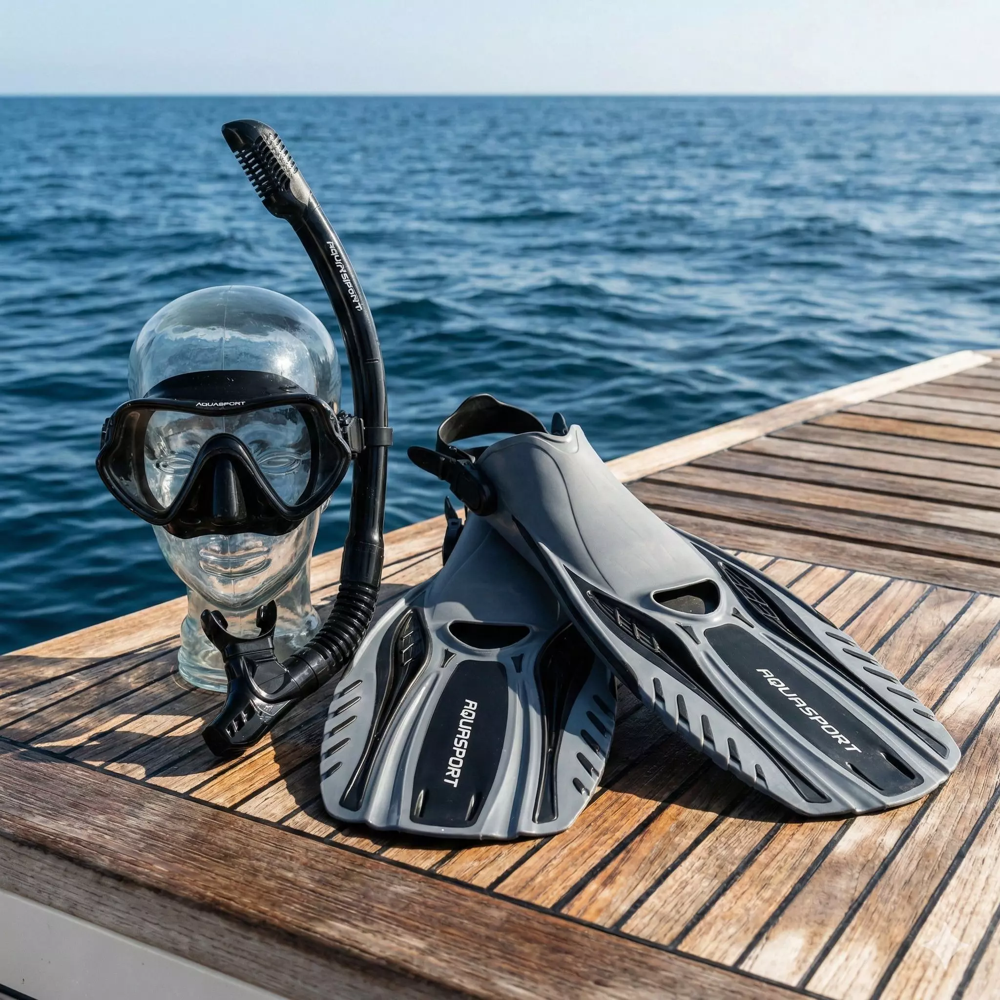 Kit Snorkel Aquasport Velocity Máscara Aletas-3