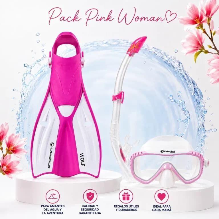 Pack Pink Woman M scara Aletas Snorkel Mujer-4