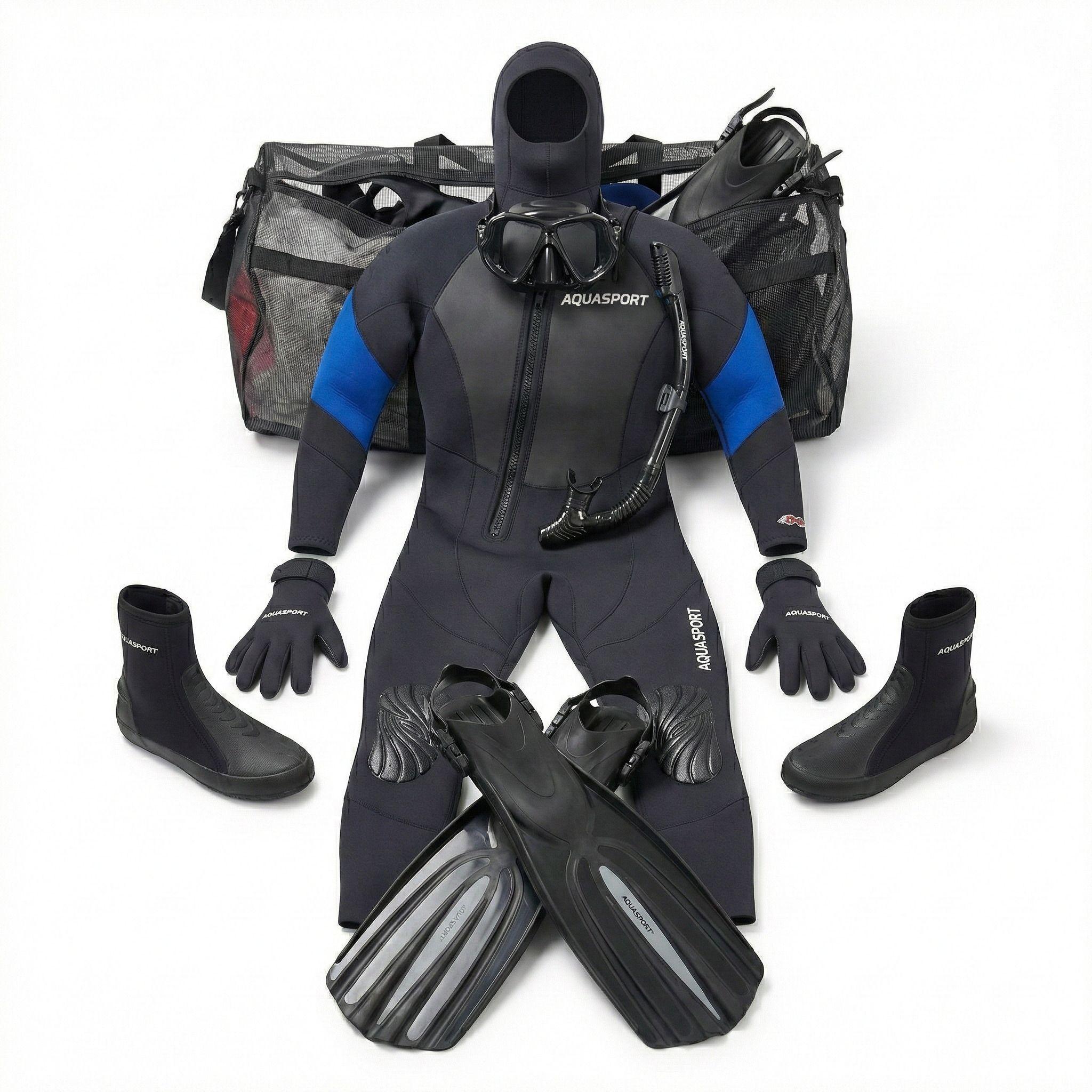 Pack Buceo Profesional Aqua Sport Titan 7mm Equipo Full-1