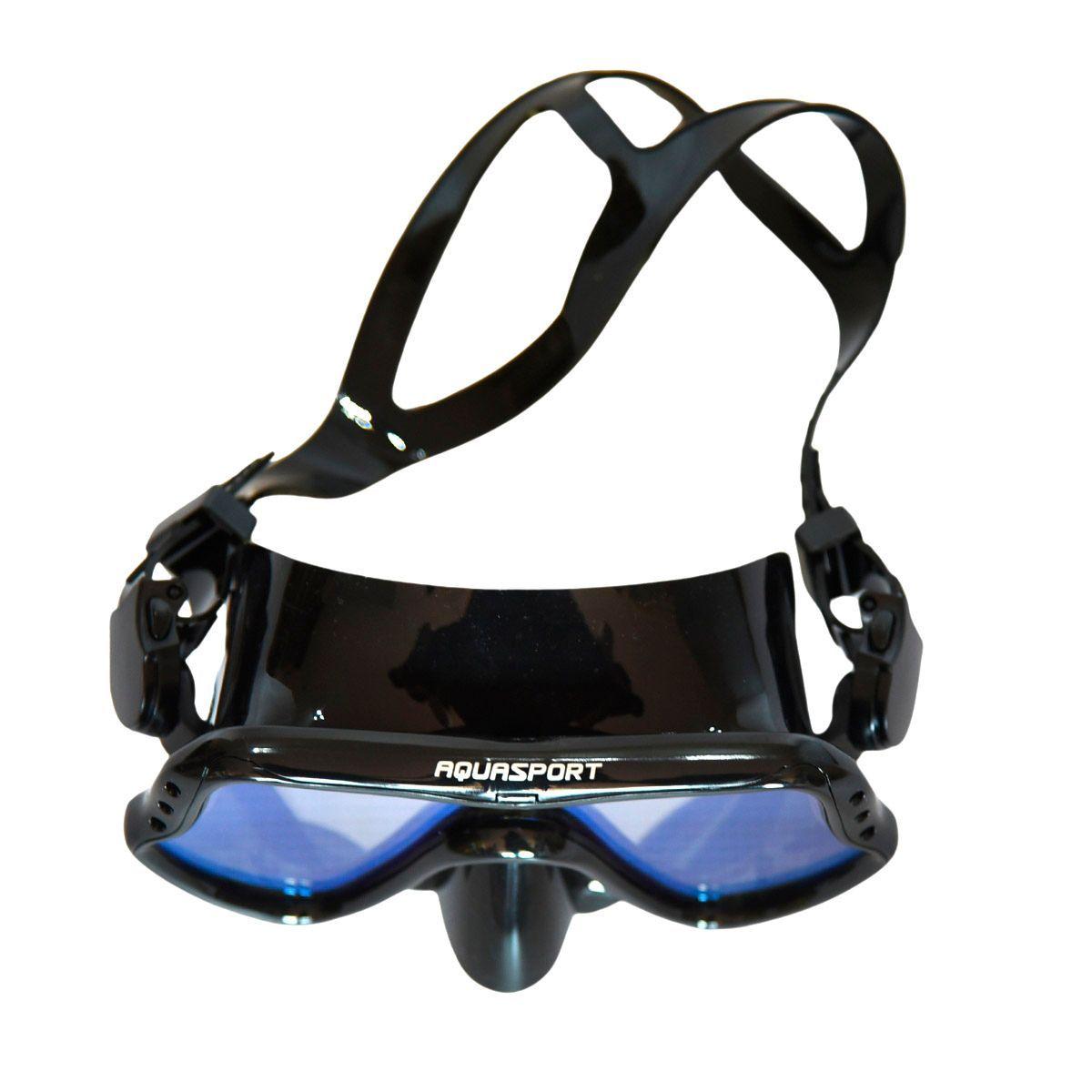 Máscara De Buceo Full Vision Pro Cristal con Filtro Azul-2