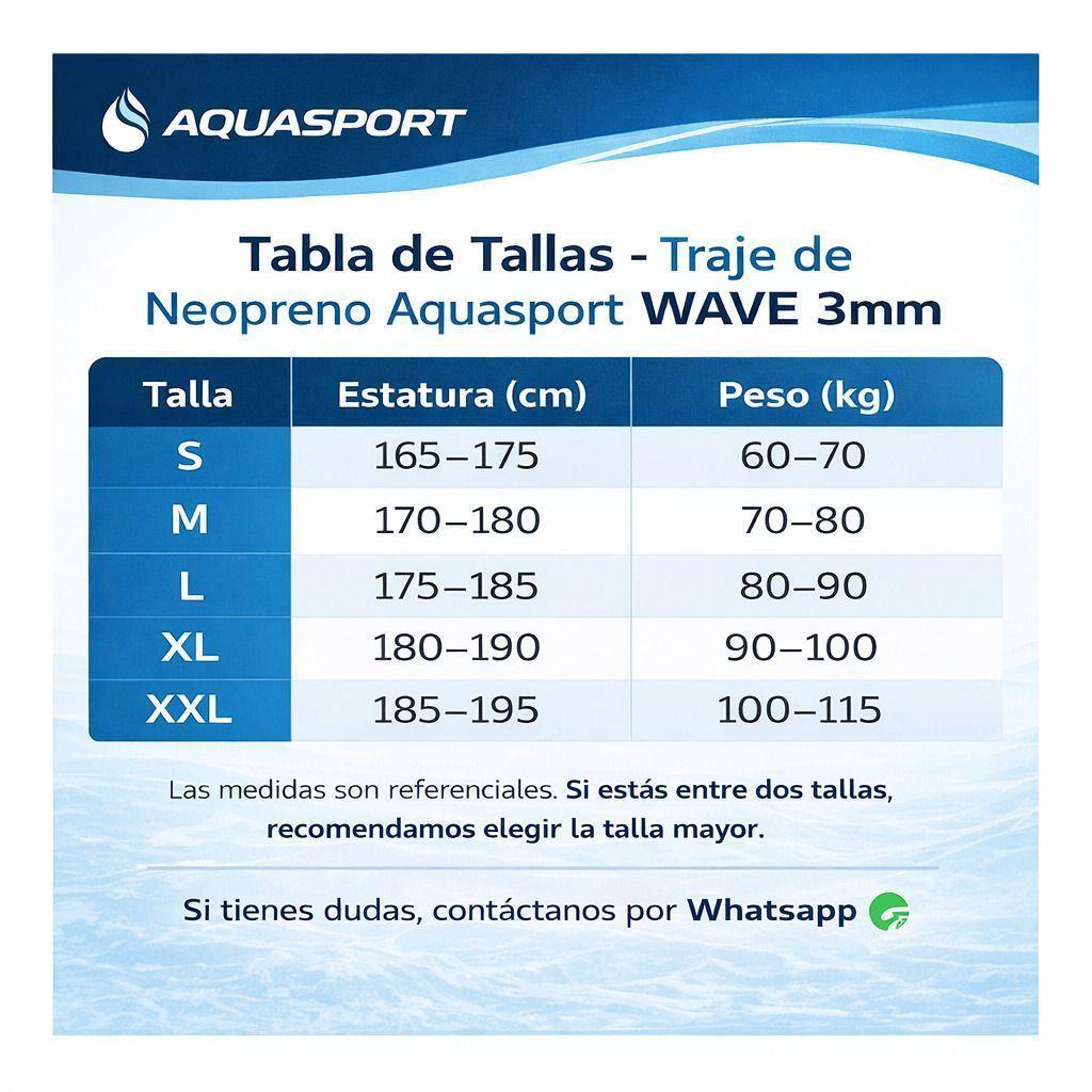Pack Snorkel Aquasport Wave Traje Largo Mascara Aletas 41-44-1
