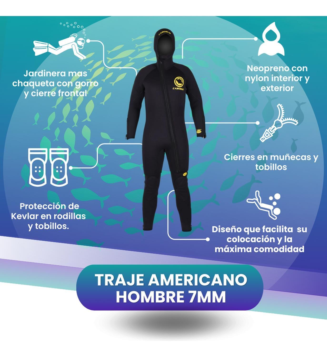 Traje Buceo Cabosub Americano Hombre 7 Mm-5