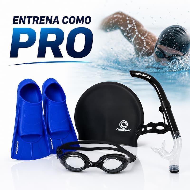 Kit Natación Pro Aletas + Snorkel + Gorro + Gafas-3