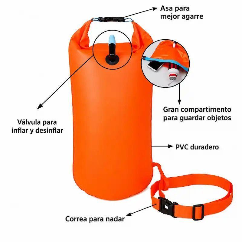 Boya Natacion Aguas Abiertas Con Bolso Seco-2