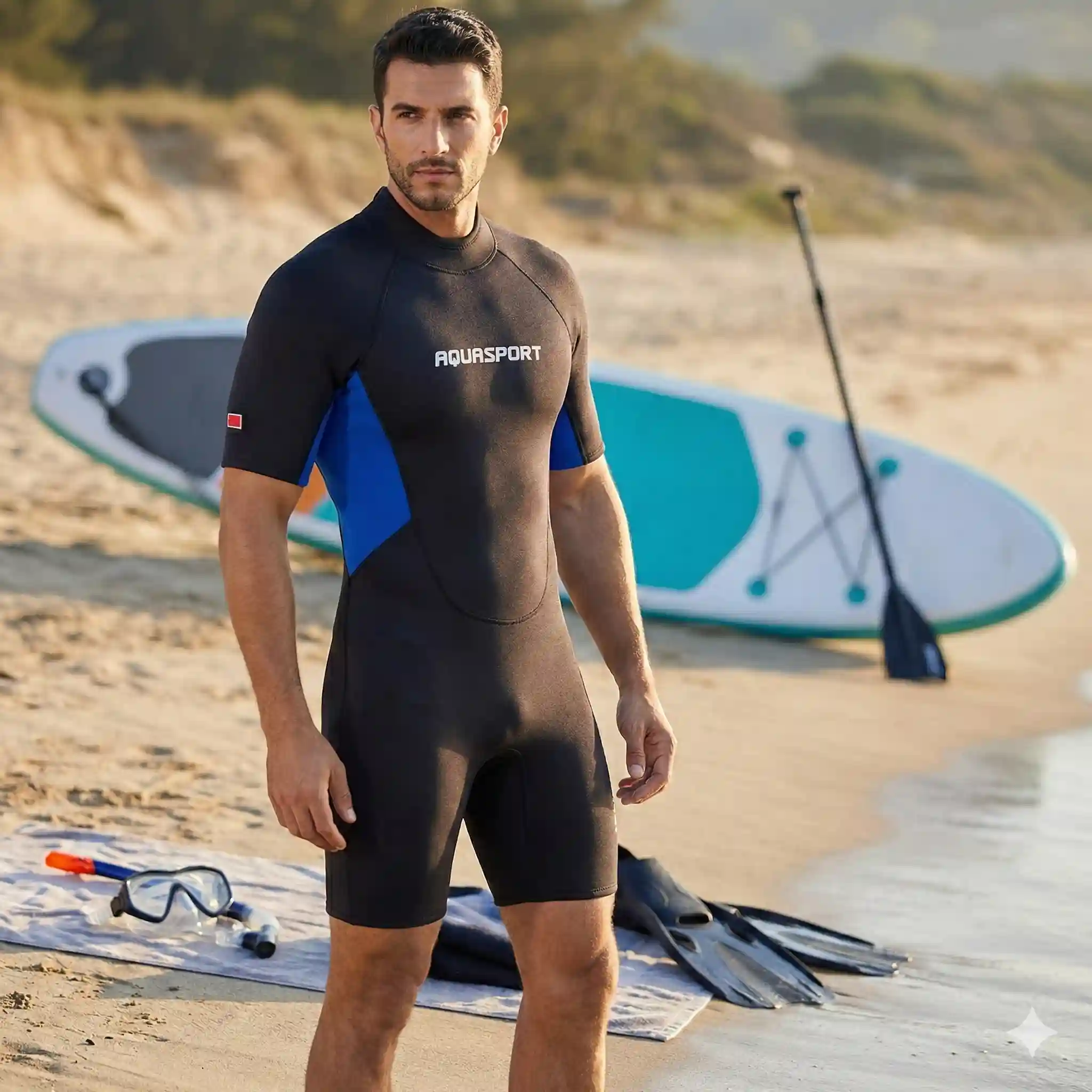 Traje Neopreno Shorty Aquasport Explorer Buceo Surf Snorkel-6