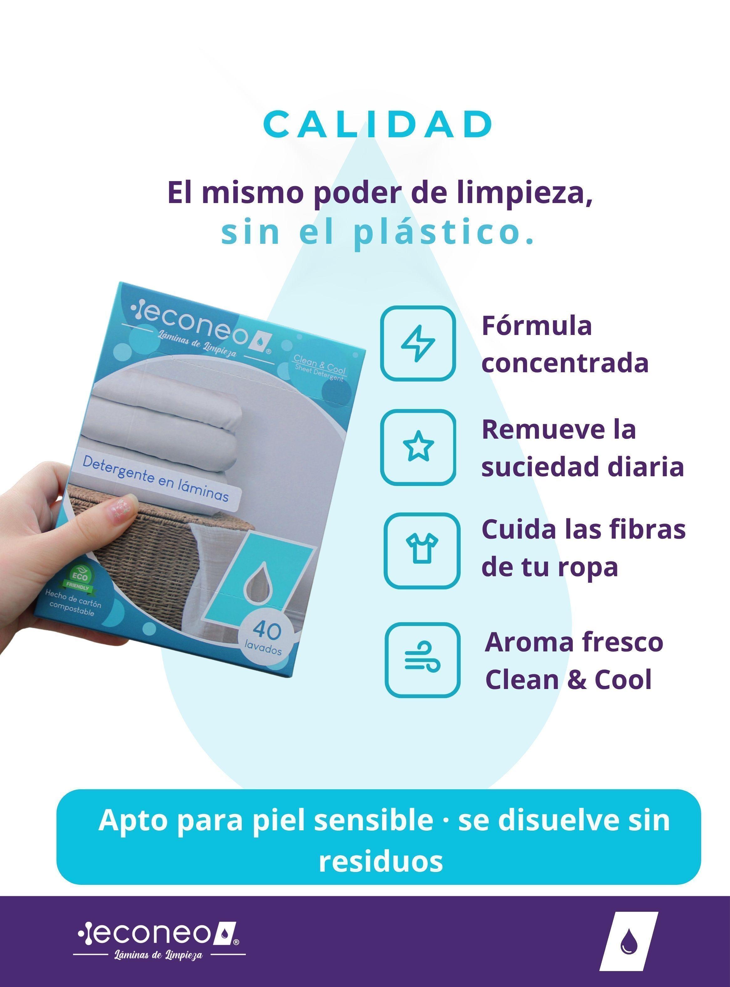 Econeo Detergente Ropa Laminas 40 Lavados Sin Plastico-3
