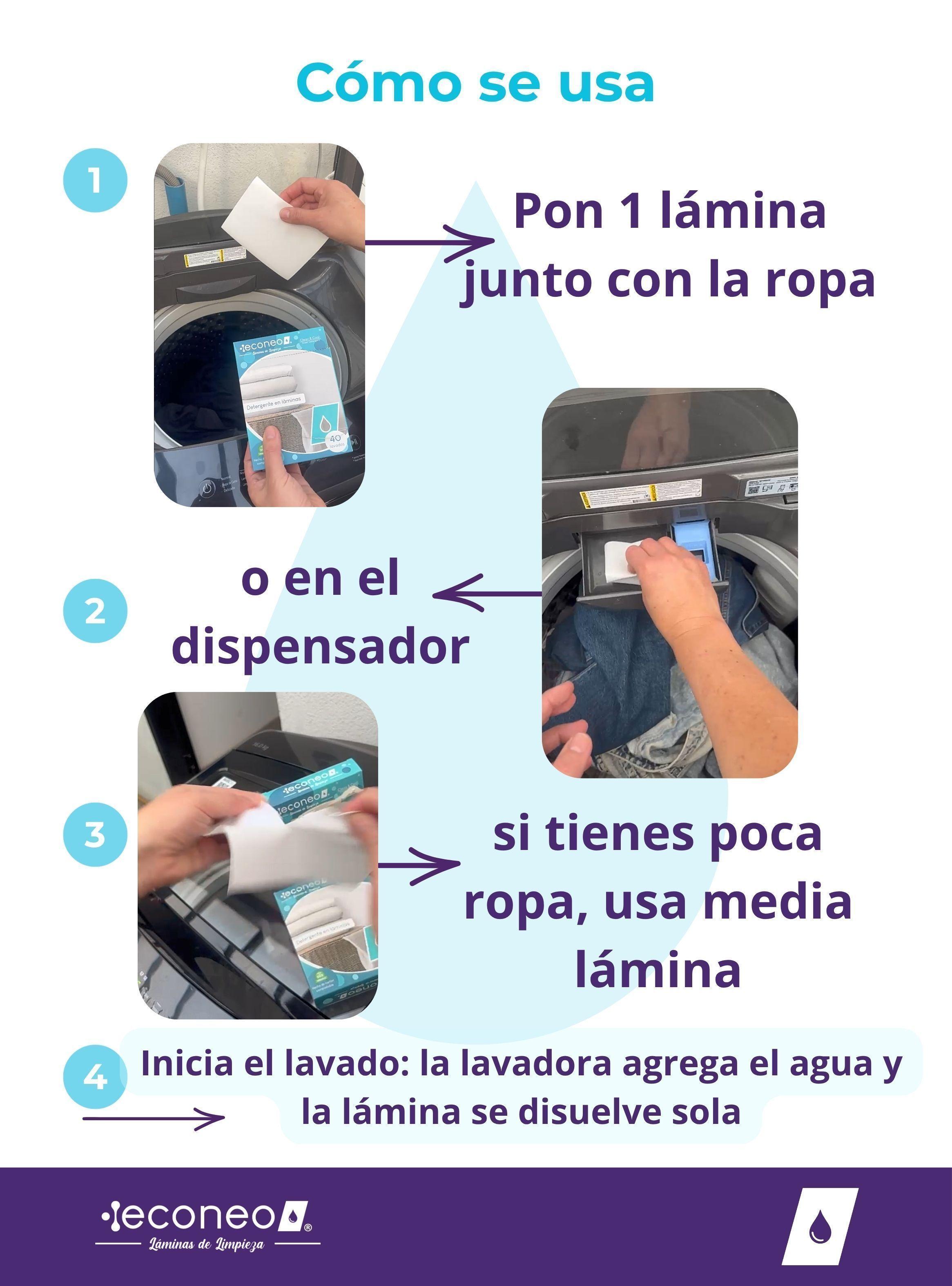 Econeo Detergente Ropa Laminas 40 Lavados Sin Plastico-5