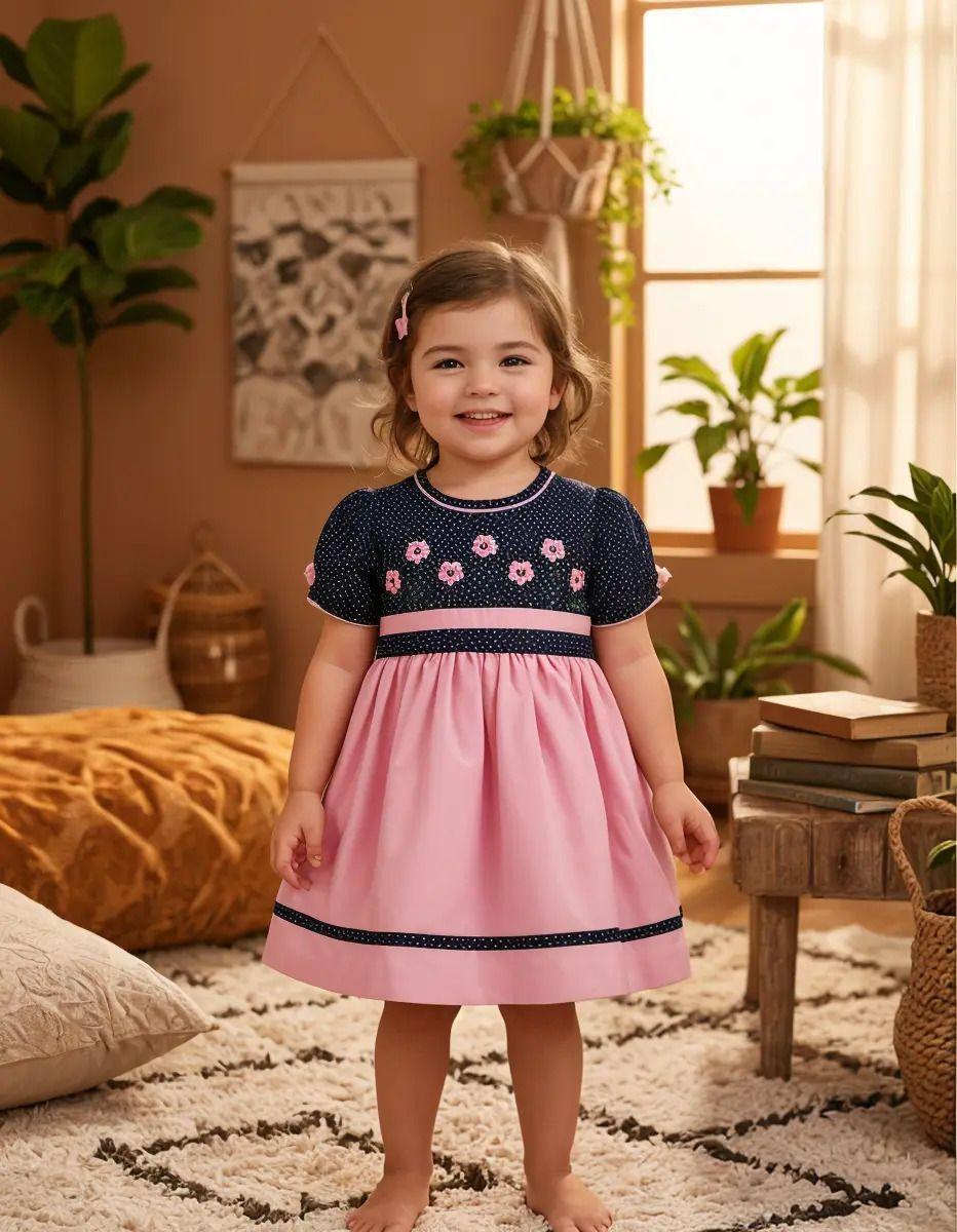 Vestido bebe niña  "Fernanda" alta costura.-3