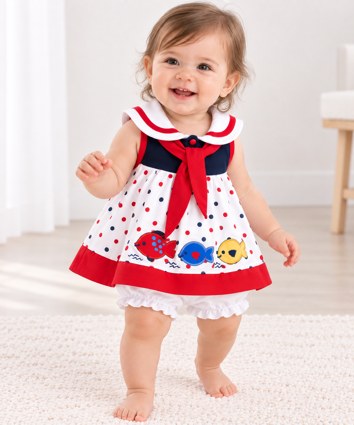 Vestido con Bombacha Algodon Bebe Nina-2