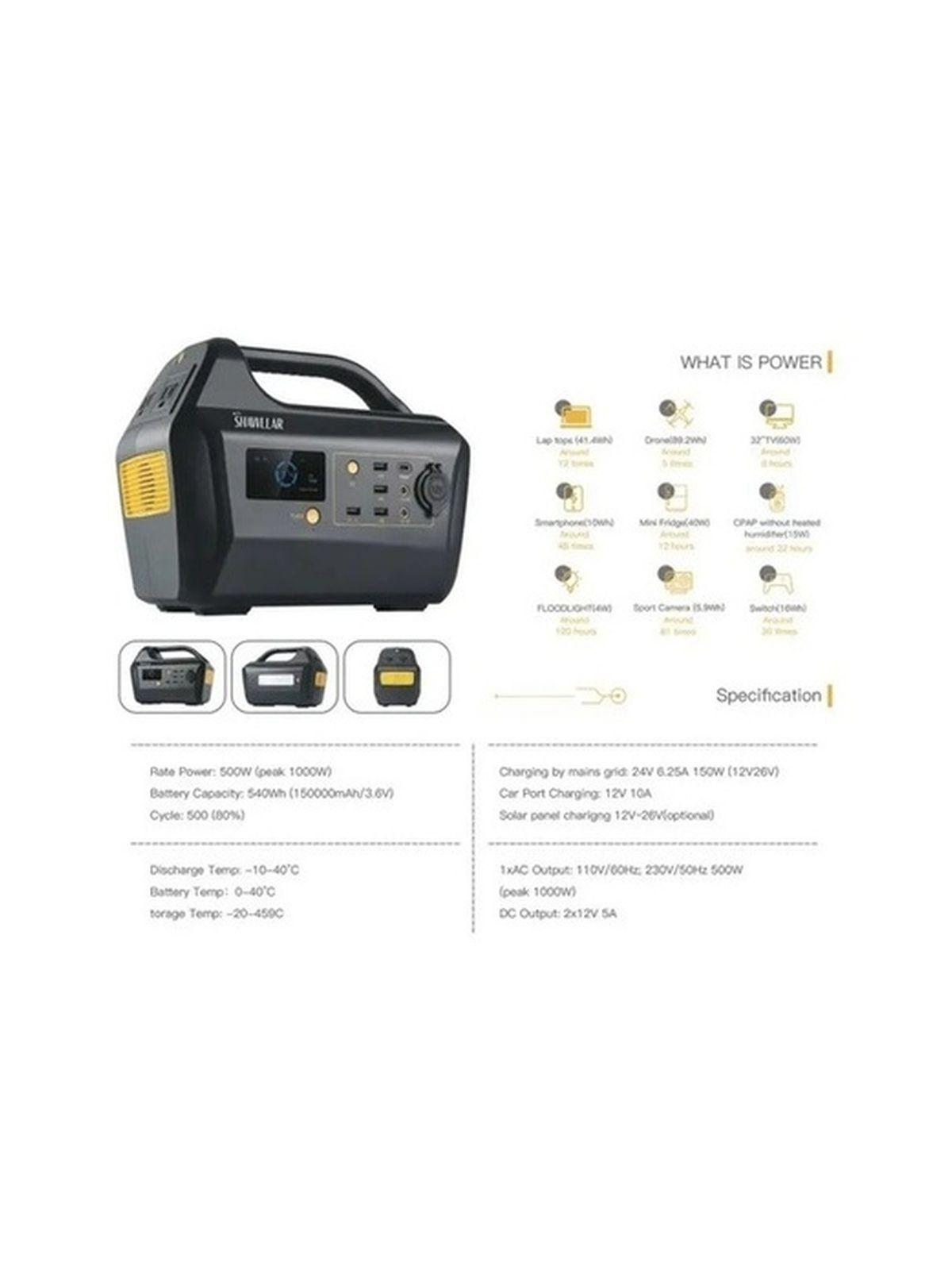 GENERADOR SOLAR PORTATIL GE 500 WATTS-5