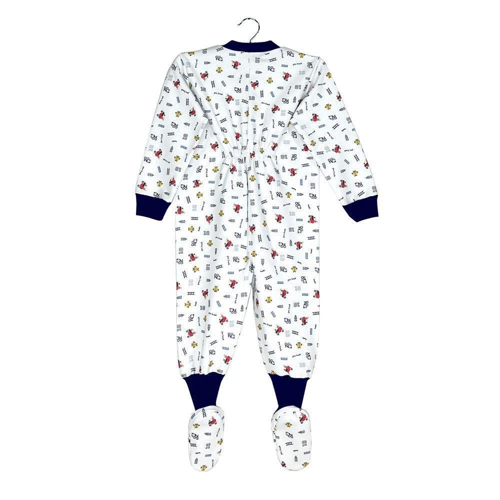 Enterito Franela Algodón Infantil | 2 a 12 | Estampado Bomberos | Pijamas Nabil-2