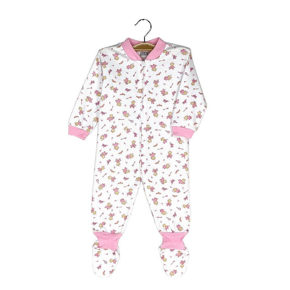 Pijama Enterito Bebe -Tallas 0 a 2- Algodon OSITA REINA-0