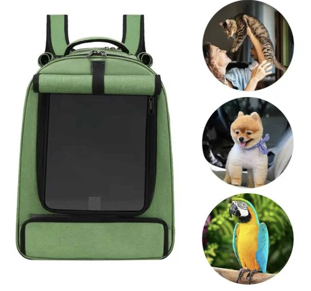 Bolso transportes mascotas malla beige-2