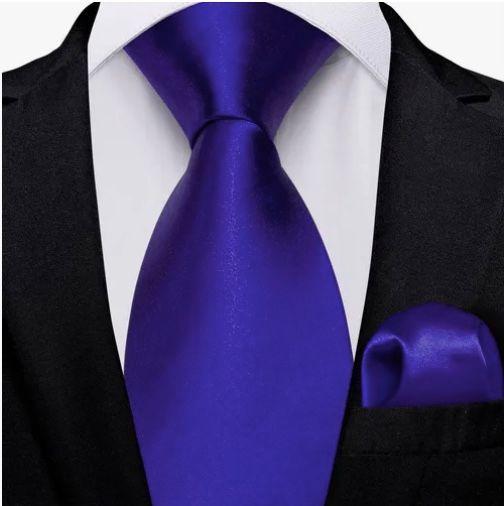 Corbatas Seda Hombres, Paño Y Colleras Morada-0