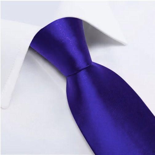 Corbatas Seda Hombres, Paño Y Colleras Morada-2