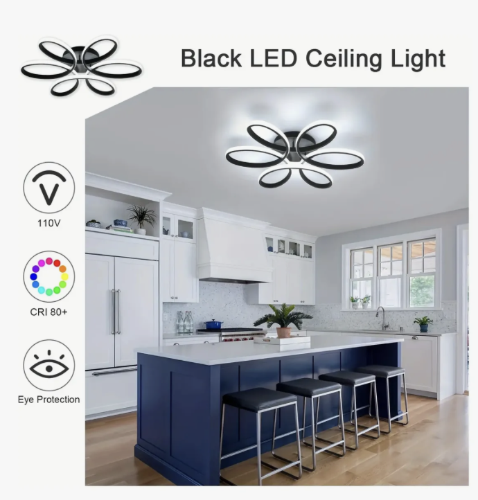 Lampara De Techo Led Empotrada Moderna Con Forma De Flor-2