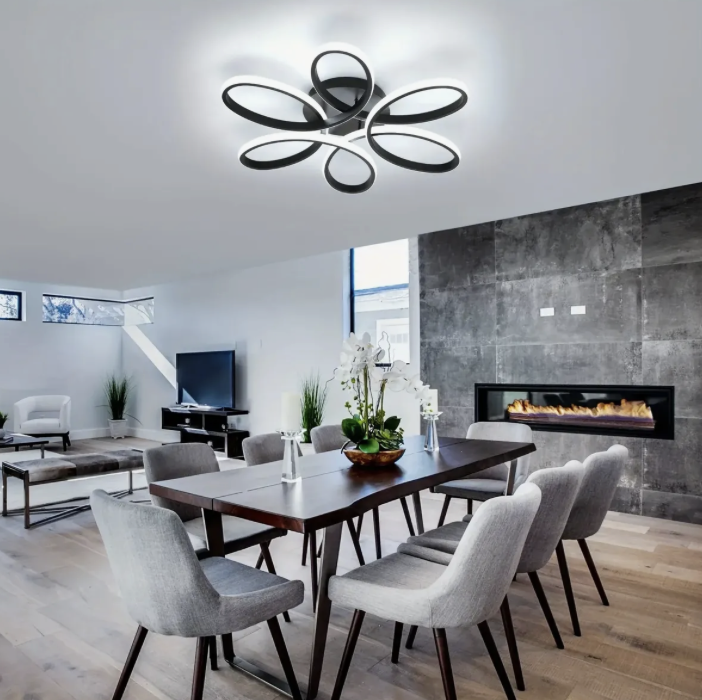 Lampara De Techo Led Empotrada Moderna Con Forma De Flor-3