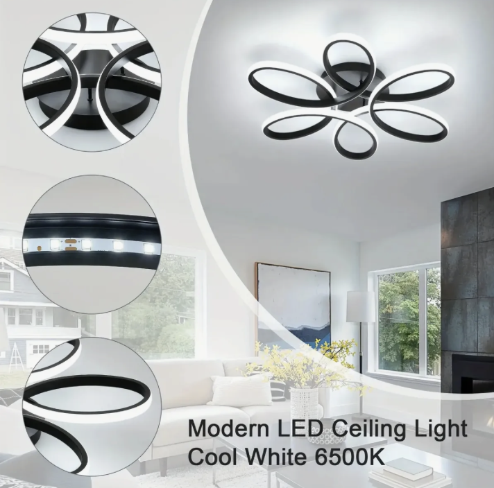 Lampara De Techo Led Empotrada Moderna Con Forma De Flor-4