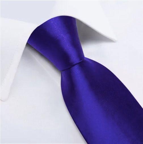 Corbatas Seda Hombres, Paño Y Colleras Azul Italiano-2