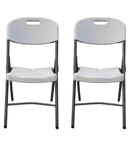 PAck 2 Silla Plegable Blanca Resistente-0