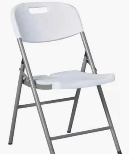 Silla Plegable De Plastico Color Blanco-2