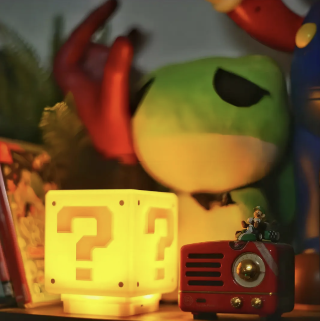 L mpara Luces Mario Bros Nintendo Cubo Led Gamer Con Sonido-3