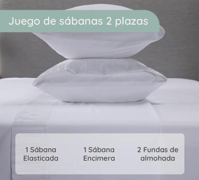 Juego de sabanas blancas estilo hotel 2 plazas-1