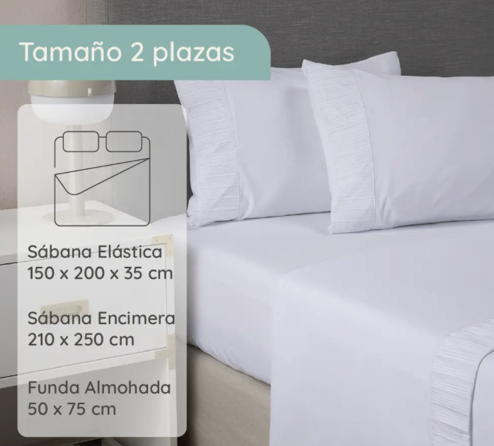 Juego de sabanas blancas estilo hotel 2 plazas-2