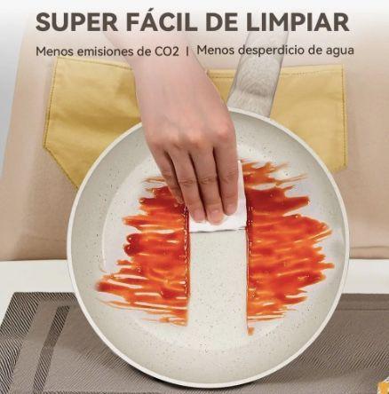 Bateria Cocina Antiadherente Granito Bifera Aluminio 10 Pcs-2