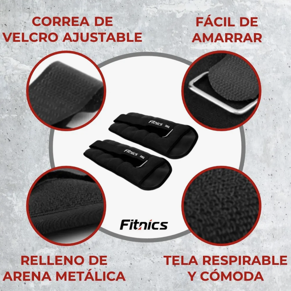 Set de 2 pesas de 3 kg para tobillo o Mu eca-2