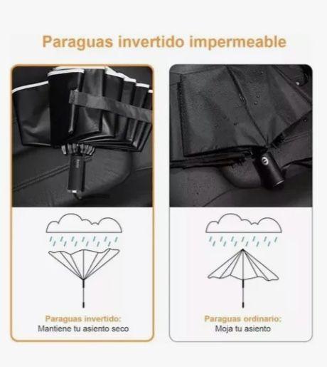  Paraguas Plegable Automático Negro-2