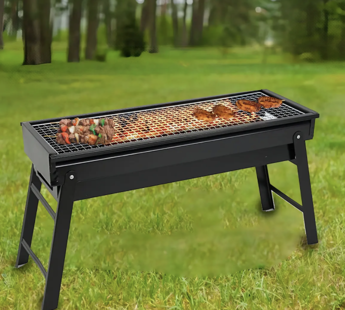 Parrillera portatil plegable para asados Color Negro-4