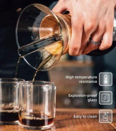 Cafetera Madera Con Filtro De Acero Inoxidable 400 Ml-2