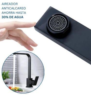 Llave Lavaplatos Monomando Moderna Negro Mate-2