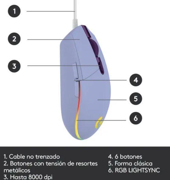 Mouse Gamer Color Violeta-5