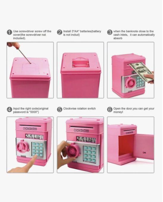 Alcancia Electronica Rosa-5