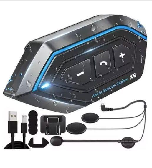 Audífonos Para Casco De Motos X6 Pro Bluetooth Impermeables-0