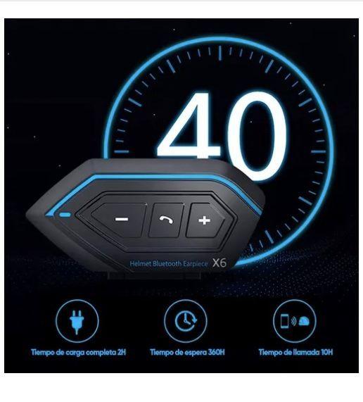 Audífonos Para Casco De Motos X6 Pro Bluetooth Impermeables-1