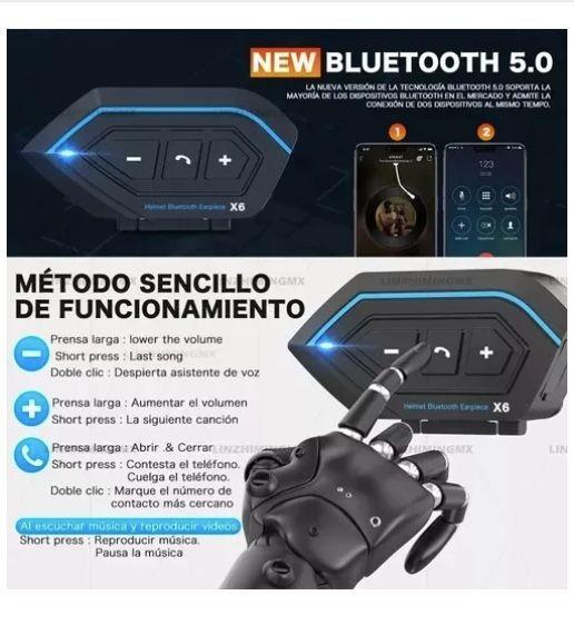 Audífonos Para Casco De Motos X6 Pro Bluetooth Impermeables-4