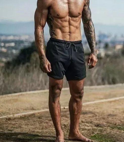 Pantalones Short Gimnasio 2 en 1 Negros M-3