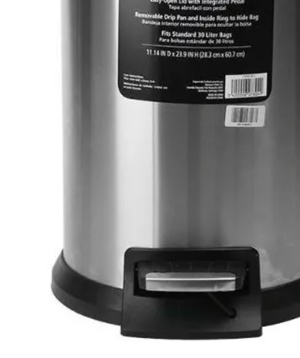  Basurero 30 Litros Con Pedal Plateado-2