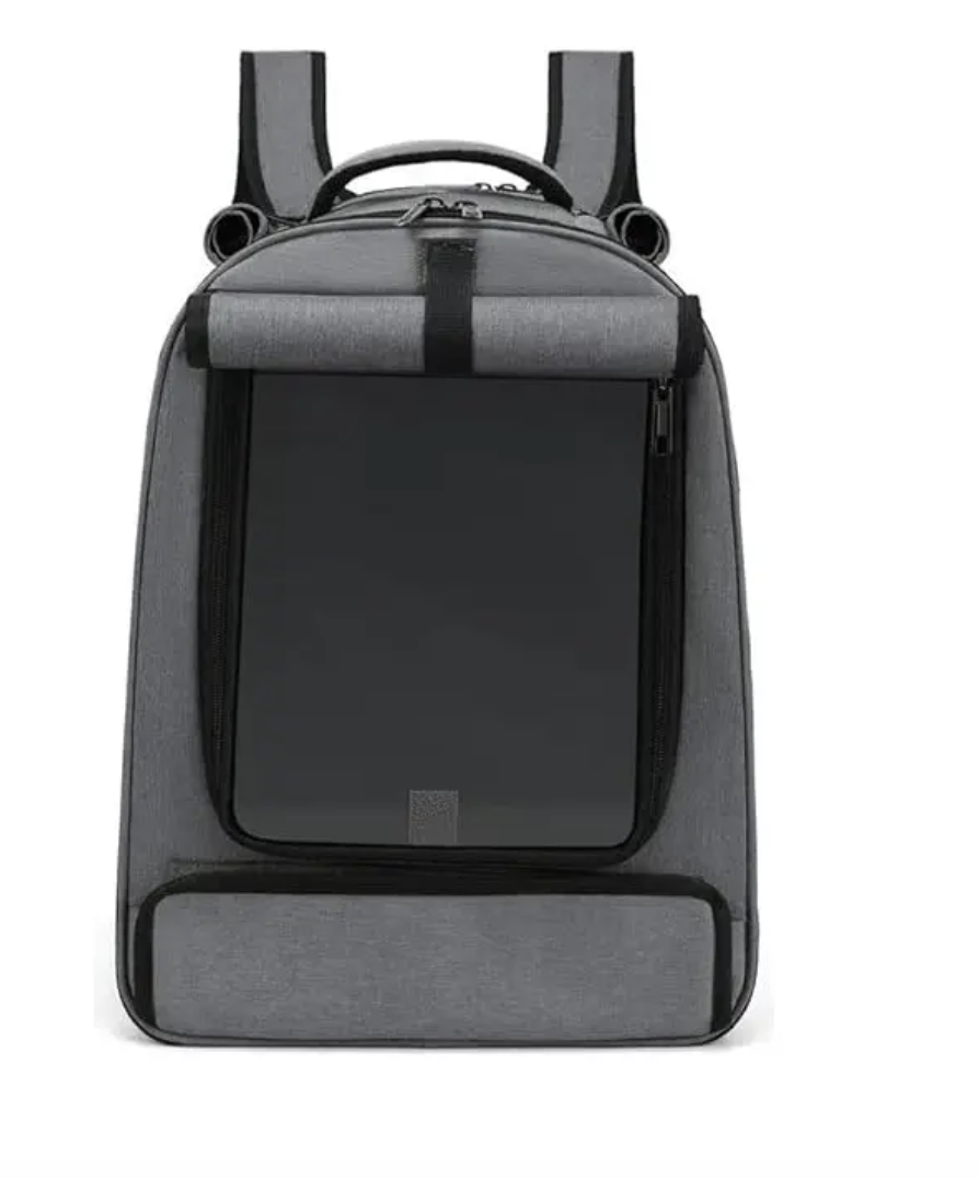 Bolso transportes mascotas malla gris-0