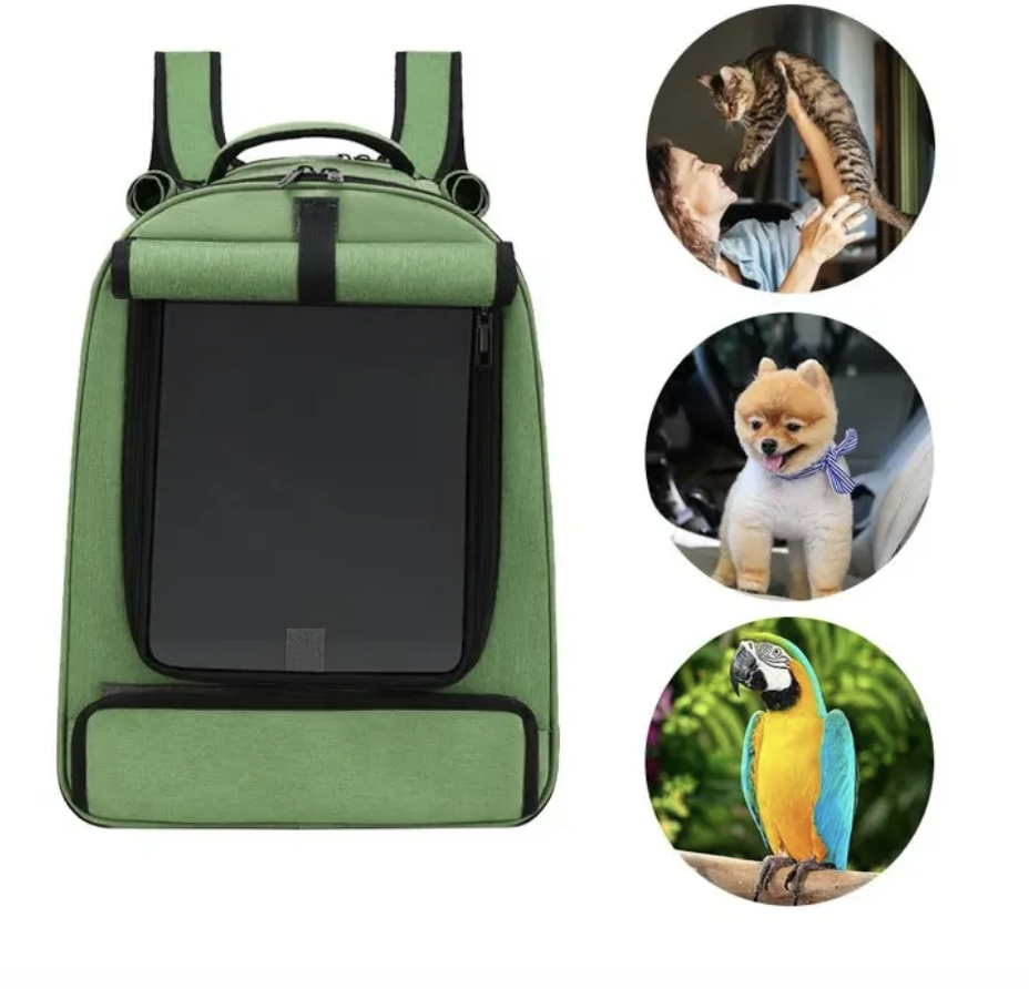 Bolso transportes mascotas malla gris-2