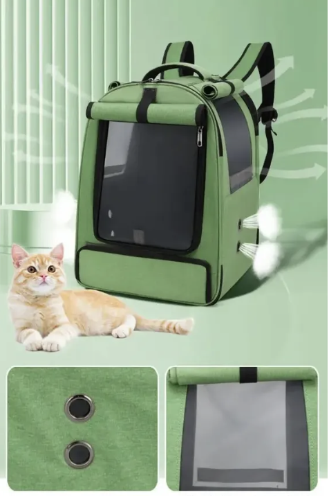Bolso transportes mascotas malla gris-3