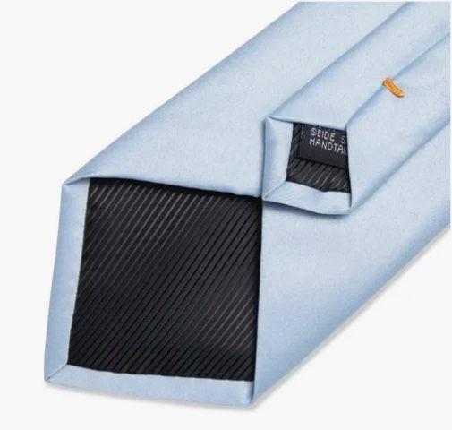 Corbatas Seda Hombres, Paño Y Colleras Azul Cielo-3