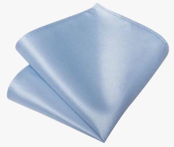 Corbatas Seda Hombres, Paño Y Colleras Azul Cielo-5