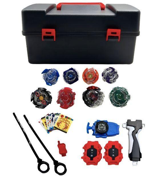 Juguete Bleyblade Set De 8 Bley Blay Maleta Lanzador-3