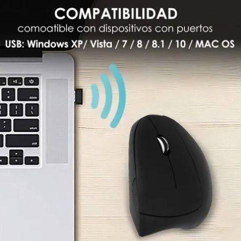 Mouse Vertical Inalámbrico Ergonómico Negro-2